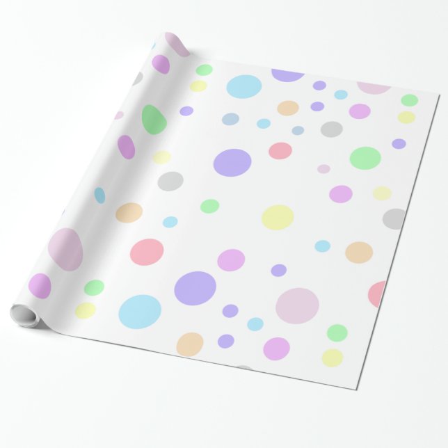 Papel De Presente Padrão de Bolinhas Bolinhas Pastel (Desenrolado)