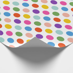 Papel De Presente Padrão de Bolinhas Coloridas de Arco-Íris Grandes