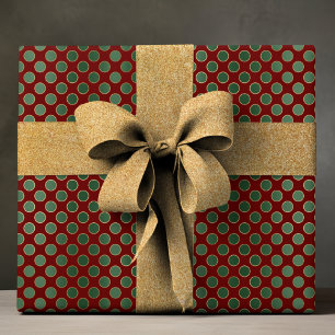Papel De Presente Padrão de Bolinhas de luxo vermelho elegante