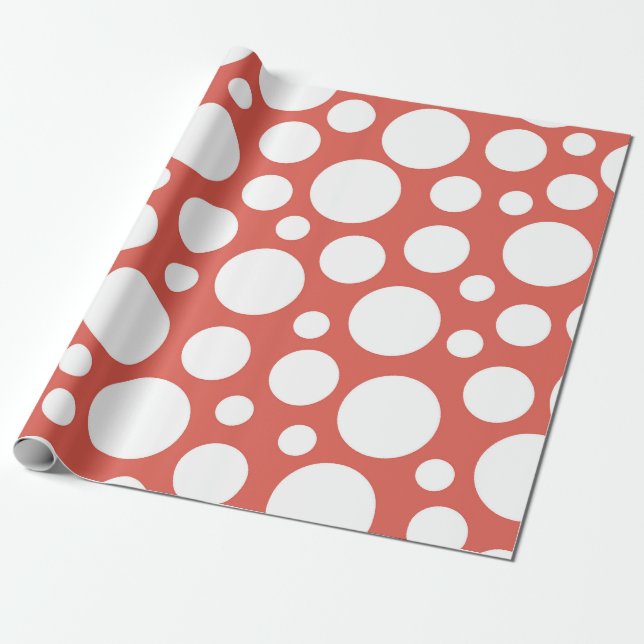 Papel De Presente Padrão de Bolinhas Negrito (Desenrolado)