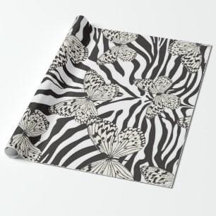 Papel De Presente Padrão de borboletas multicoloridas sem costura. B