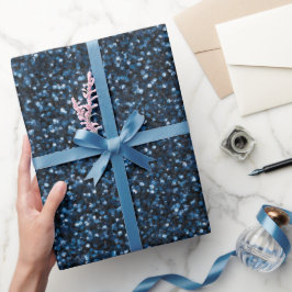 Papel De Presente Padrão de Brilho Azul Jeans Legal