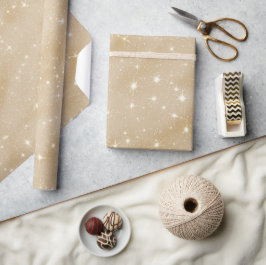 Papel De Presente Padrão de Brilho Bege Areia Macia