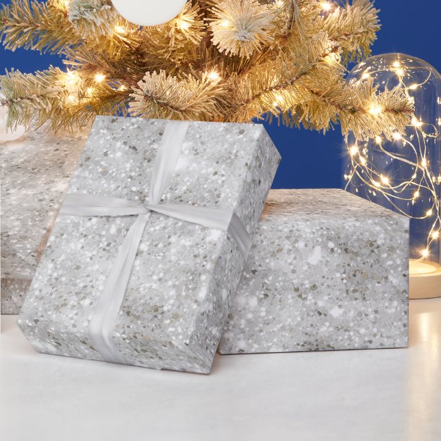 Papel De Presente Padrão de Brilho Branco Pérola Clássico (Feriados)