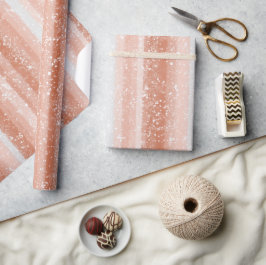 Papel De Presente Padrão de Brilho Branco Rosa Feminino