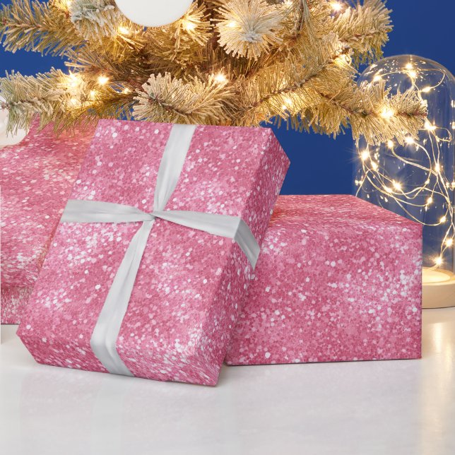 Papel De Presente Padrão de Brilho de Bala Rosa Fino (Feriados)