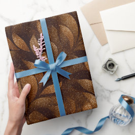 Papel De Presente Padrão de Brilho Marrom Metálico Cobre Quente