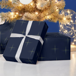 Papel De Presente Padrão de Brilho no Azul Marinho