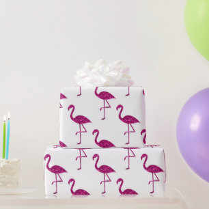 Papel De Presente Padrão de brilho rosa de flamingo cintilante