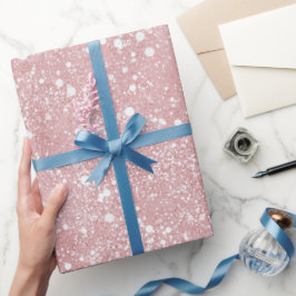 Papel De Presente Padrão de Brilho Rosa Feminino Chic