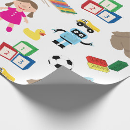 Papel De Presente Padrão de Brinquedos para Crianças Bonitas
