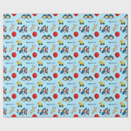 Papel De Presente Padrão de Brinquedos para Crianças Cute Personaliz