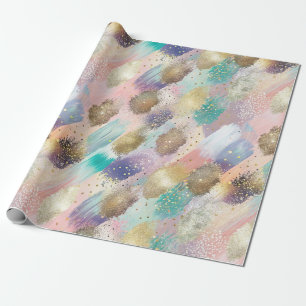 Papel De Presente Padrão de Brucela Diagonal Vibrante