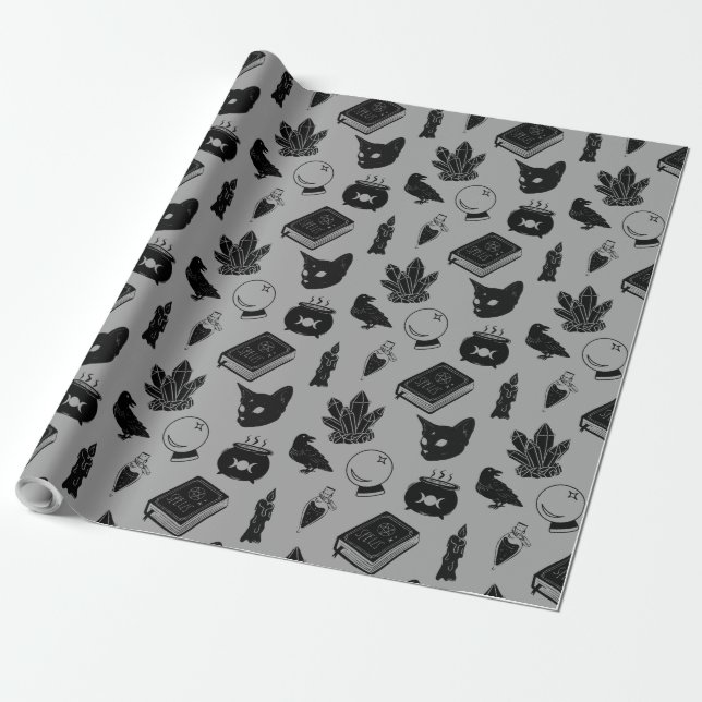 Papel De Presente Padrão de Bruxaria I (Desenrolado)
