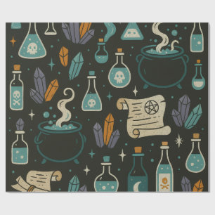 Papel De Presente Padrão de bruxas do Dia das Bruxas