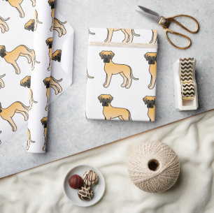 Papel De Presente Padrão de Cachorro de Cartoon Cortês Com Grande