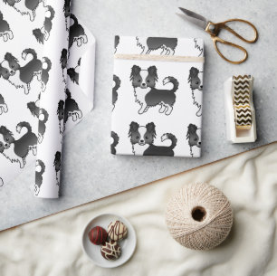 Papel De Presente Padrão De Cachorro De Chihuahua, Casaco Branco E P
