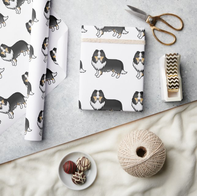 Papel De Presente Padrão de Cachorro de Desenho Animado do Cão de Pa (Artesanato)