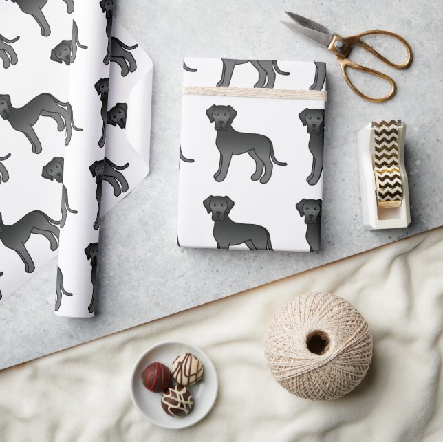 Papel De Presente Padrão de cachorro de desenho animado fofo do Dogu (Artesanato)