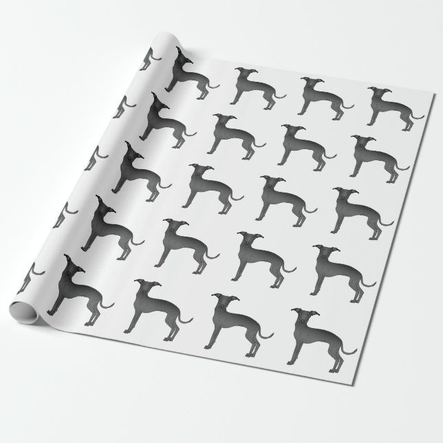 Papel De Presente Padrão de Cachorro de Desenho Animado Fofo Galgo I (Desenrolado)