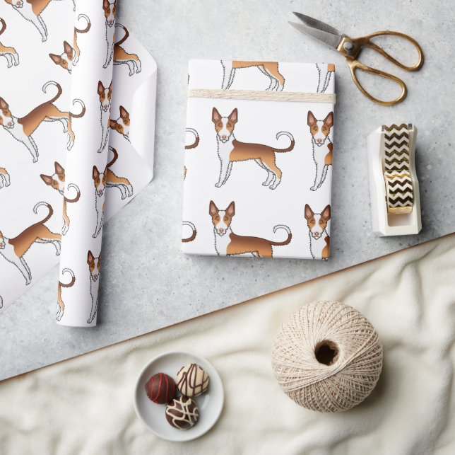 Papel De Presente Padrão de cachorro Ibizan Hound de pelo duro verme (Artesanato)