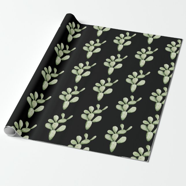 Papel De Presente Padrão de Cactus (Desenrolado)