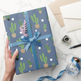 Papel De Presente Padrão de Cactus Cute