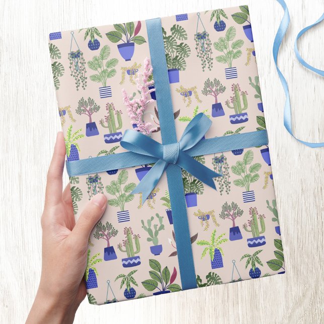 Papel De Presente Padrão de Cactus Simplístico (Cactus succulent houseplant plant pattern gift wrapping paper )