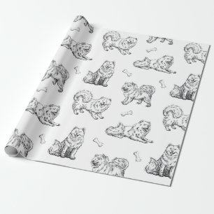 Papel De Presente Padrão de cães samoiados