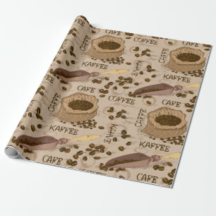 Papel De Presente Padrão de café