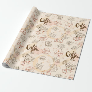 Papel De Presente Padrão de café