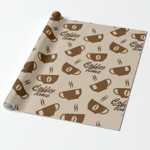 Papel De Presente Padrão de café
