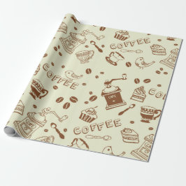 Papel De Presente Padrão de café