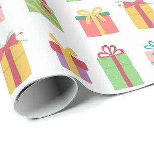 Papel De Presente Padrão de caixas de presente coloridas