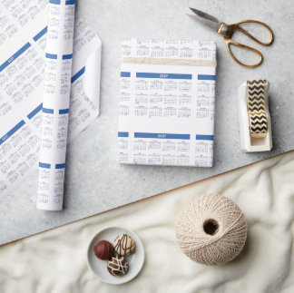Papel De Presente Padrão de Calendário Mensal de 2027