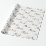 Papel De Presente Padrão de caligrafia de ouro branco nobre chic ele<br><div class="desc">Papel elegante de embrulho de presente chic em forma de escrita branco e dourado. Disponível em cores e tamanhos diferentes.</div>