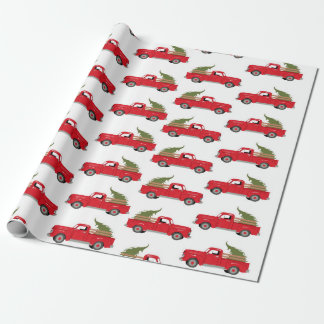 Papel De Presente Padrão de caminhonete de coleta de Natal