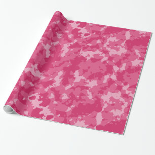 Papel De Presente Padrão de Camo Rosa