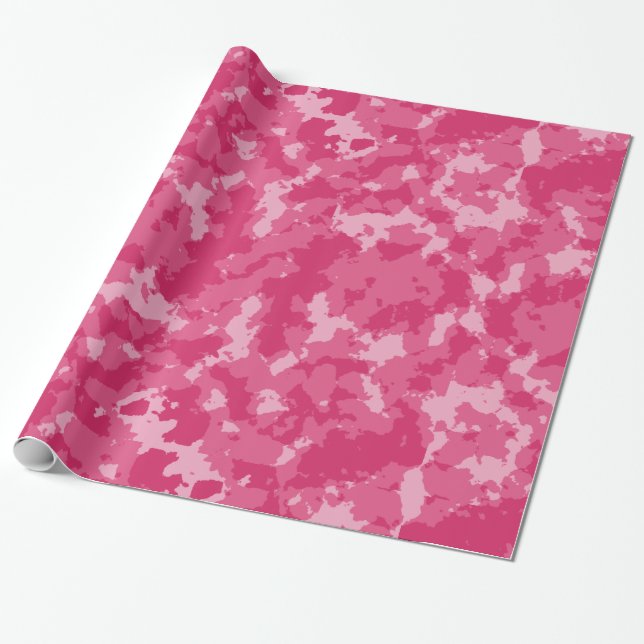 Papel De Presente Padrão de Camo Rosa (Desenrolado)