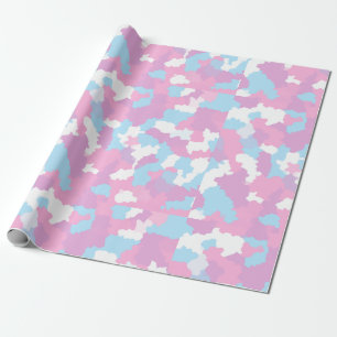 Papel De Presente Padrão de Camouflage Abstrato feminina pastel rosa