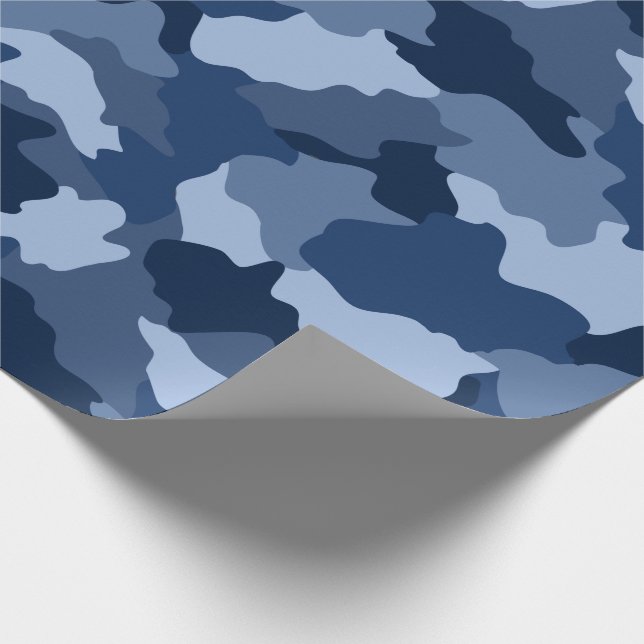 Papel De Presente Padrão de Camuflagem Azul (Ponta)