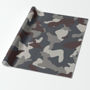 Papel De Presente Padrão de camuflagem camuflado do exército azul ci
