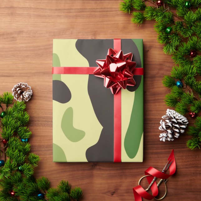 Papel De Presente padrão de camuflagem caqui (Presente de Natal)