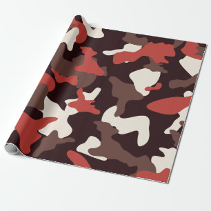 Papel De Presente Padrão de camuflagem exército camuflado vermelho