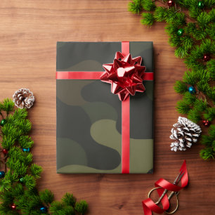 Papel De Presente Padrão de Camuflagem Ousado para Caçadores Entusia