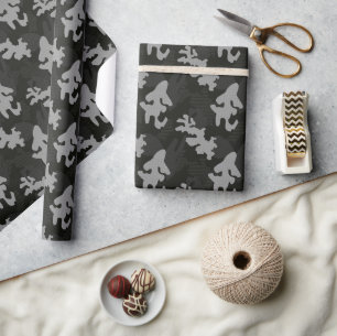 Papel De Presente Padrão de Camuflagem Preta