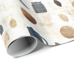 Papel De Presente Padrão de Caneca de Café Vintage para Embrulho do