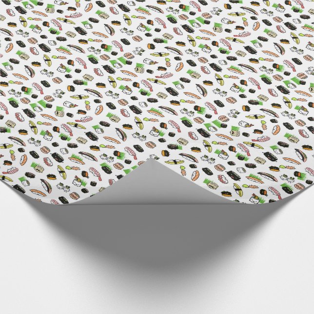 Papel De Presente Padrão de Caracteres Sushi Divertidos (Ponta)
