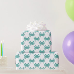 Papel De Presente Padrão de Caranguejo Náutico
