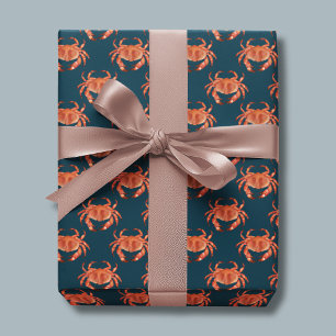 Papel De Presente Padrão de Caranguejos à Beira-Mar